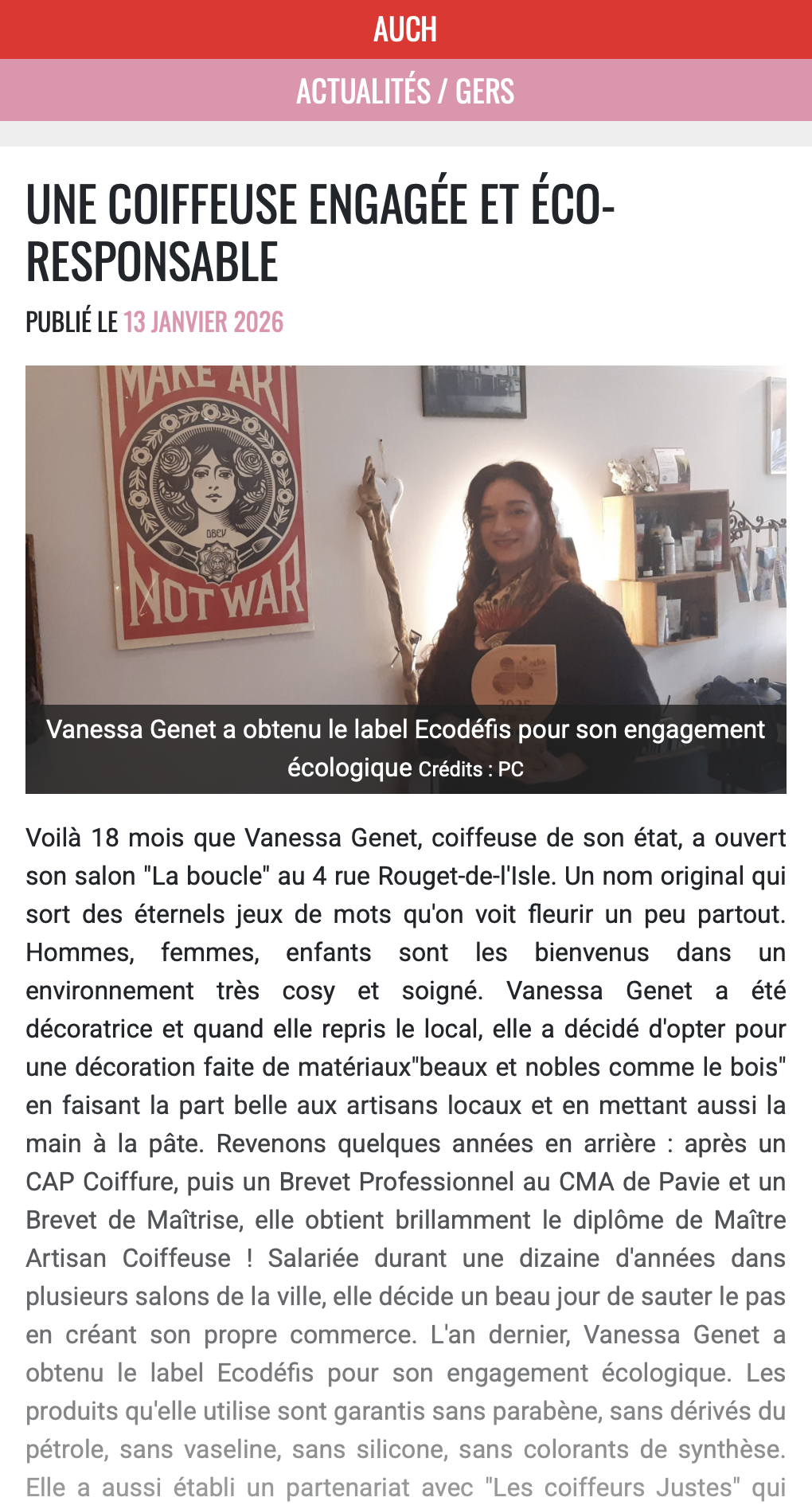 UNE COIFFEUSE ENGAGÉE ET ÉCO-RESPONSABLE